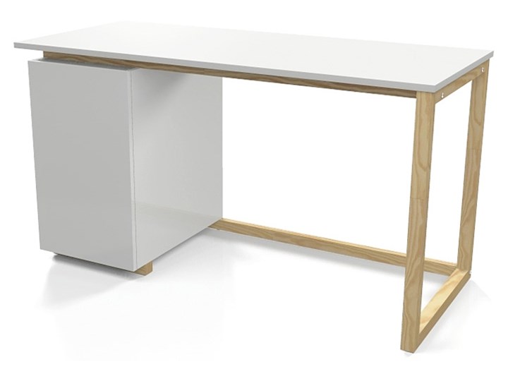 Skandynawskie biurko Fibi - białe Szerokość 120 cm Kategoria Biurka Biurko tradycyjne Drewno Głębokość 60 cm Kolor Beżowy