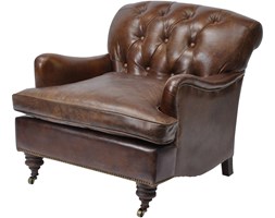 Fotel Vintage Skóra Drewno