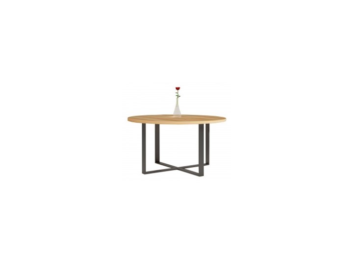 Stół okrągły TONY I na wymiar drewno lite stelaż metalowy czarny Sosna Wysokość 76 cm Długość 80 cm Szerokość 80 cm Szerokość 90 cm Stal Styl Nowoczesny