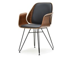 Krzesło na drucianej nodze w stylu loft SILA orzech/czarny Wysokość 45 cm Drewno Szerokość 59 cm Metal Metal Płyta MDF Skóra Drewno Metal Drewno Płyta MDF Wysokość 87 cm Skóra Skóra naturalna Płyta MDF