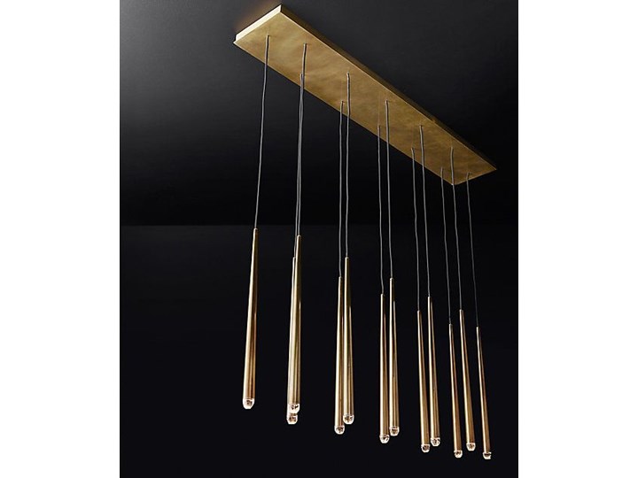 Brass Flute Row - lampa sufitowa rzędowa Żyrandol Mosiądz Metal Styl Nowoczesny