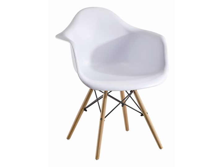 Fotel Skandynawski Milano Paris biały Pomieszczenie Biuro i pracownia Fotel inspirowany Głębokość 45 cm Metal Wysokość 80 cm Tworzywo sztuczne Styl Nowoczesny