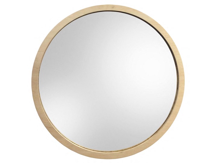Lustro Scandi Wood – okrągłe w ramie ze sklejki Ścienne Lustro z ramą Styl Skandynawski Styl Nowoczesny
