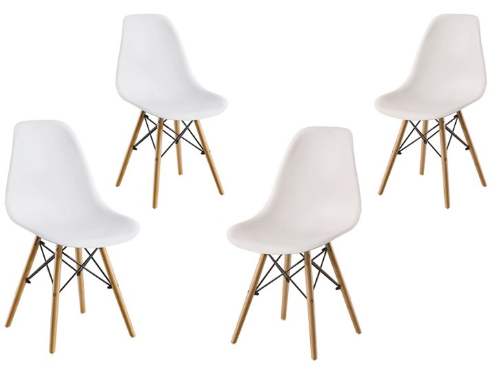 ZESTAW 4 x KRZESŁO ENZO DSW DREWNIANE NOGI+KRZYŻAK BIAŁE Tworzywo sztuczne Krzesło inspirowane Metal Głębokość 41 cm Szerokość 41 cm Drewno Pomieszczenie Jadalnia