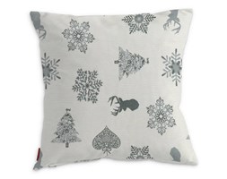 Dekoria Poszewka Kinga na poduszkę, srebrno-szare wzory na jasnym tle, 43 × 43 cm, Christmas
