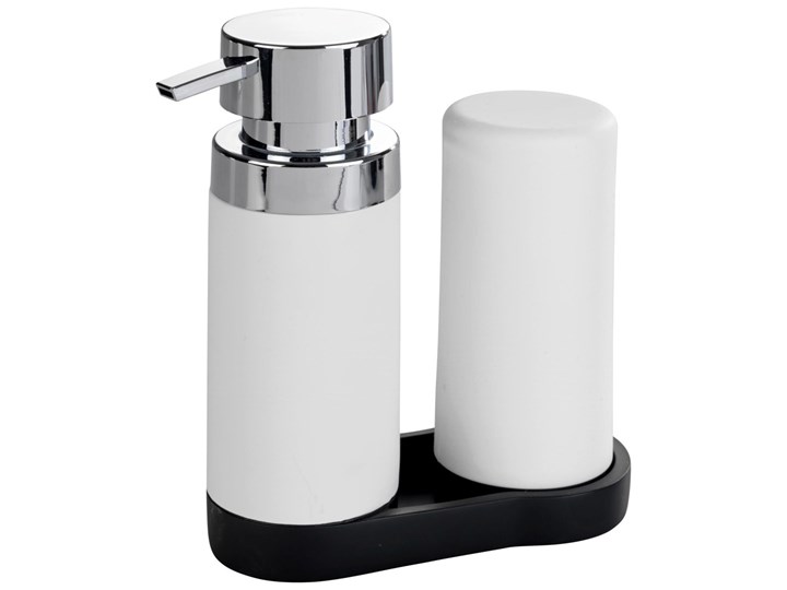 Dozownik z pompką do mydła i silikonowy pojemnik na płyny, zestaw 2 w 1 do kuchni lub łazienki - 250 ml, WENKO