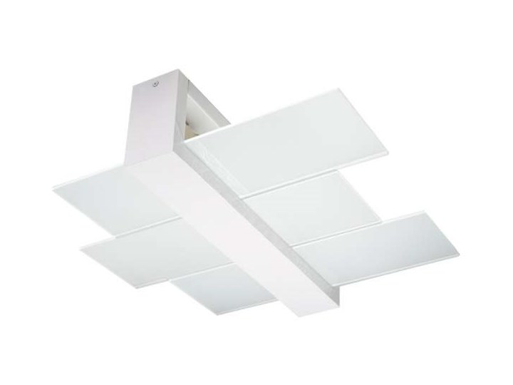 Plafon LAMPA sufitowa SOL SL.078 szklana OPRAWA drewno biała