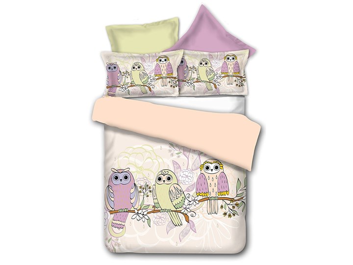 DecoKing – Pościel Mikrofibra Pudrowy Róż Owls SPRING STORY WZORY DZIECIĘCE SOWY 135x200 + 80x80*1