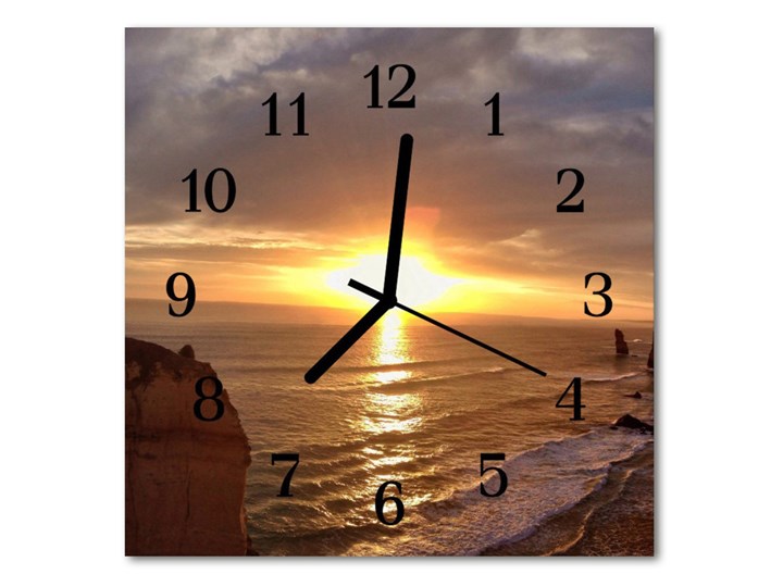 Zegar szklany kwadratowy Zachód słońca Zegar ścienny Szkło Kategoria Zegary