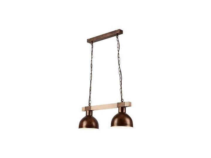 Żyrandol na łańcuchu AGNESE 2xE27/60W/230V Kategoria Lampy wiszące Drewno Lampa z kloszem Metal Kolor Brązowy