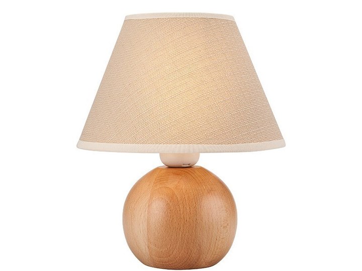 Lampka nocna WOOD BALL kula z abażurem naturalny buk Wysokość 13 cm Lampa nocna Wysokość 23 cm Kolor Beżowy Lampa z abażurem Kategoria Lampy stołowe