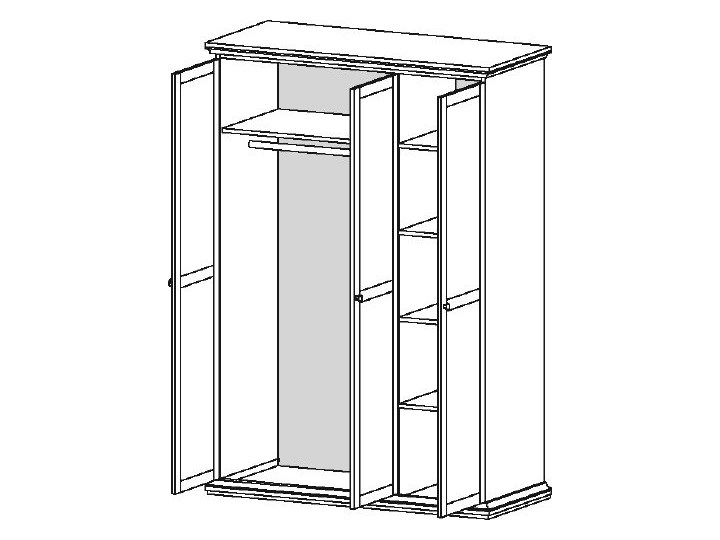 Szafa Paris 75353 Płyta MDF Głębokość 61 cm Drewno Metal Płyta laminowana Pomieszczenie Sypialnia