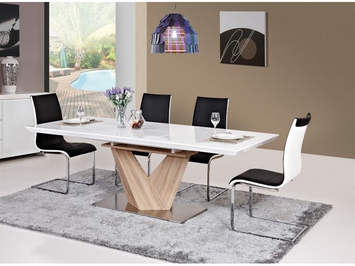 Stół rozkładany Alaras 140-200/85 Rozkładanie Rozkładane Stal Szerokość 85 cm Płyta MDF Długość 200 cm Długość 140 cm Drewno Kategoria Stoły kuchenne