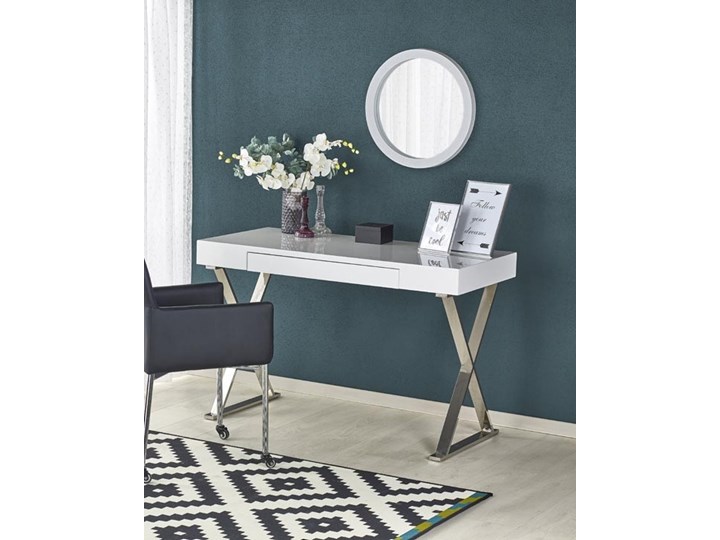 Lakierowane biurko na płozach B-31 Głębokość 55 cm Szerokość 120 cm Biurko tradycyjne Płyta MDF Stal Kategoria Biurka