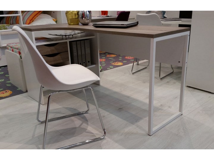 Biurko narożne Function 118 biały/dąb truflowy Głębokość 81 cm Płyta MDF Styl Skandynawski Szerokość 145 cm Pomieszczenie Biuro