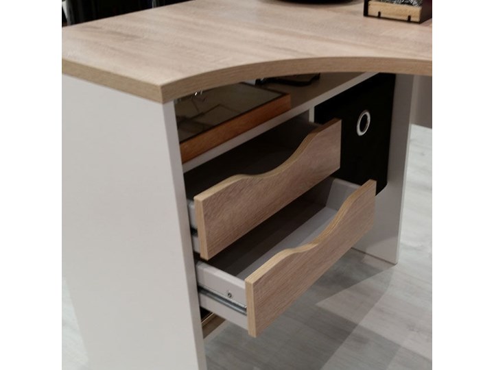 Biurko narożne Function 118 biały/dąb truflowy Płyta MDF Szerokość 145 cm Głębokość 81 cm Pomieszczenie Biuro