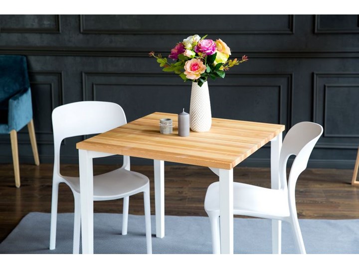 Stół z jesionowym blatem i kwadratowymi nogami Triventi Szerokość 80 cm Wysokość 80 cm Drewno Długość 80 cm  Kategoria Stoły kuchenne