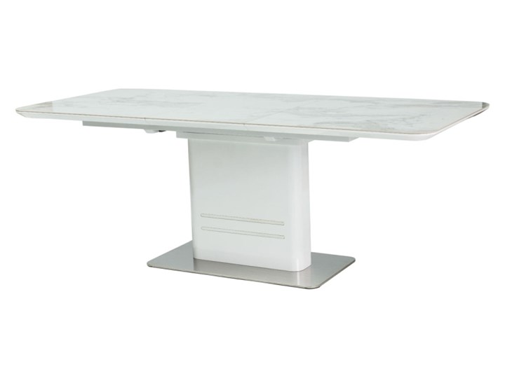 Rozkładany stół do jadalni Cartier Ceramic Wysokość 75 cm Stal Długość 160 cm Płyta MDF Ceramika Marmur Rozkładanie