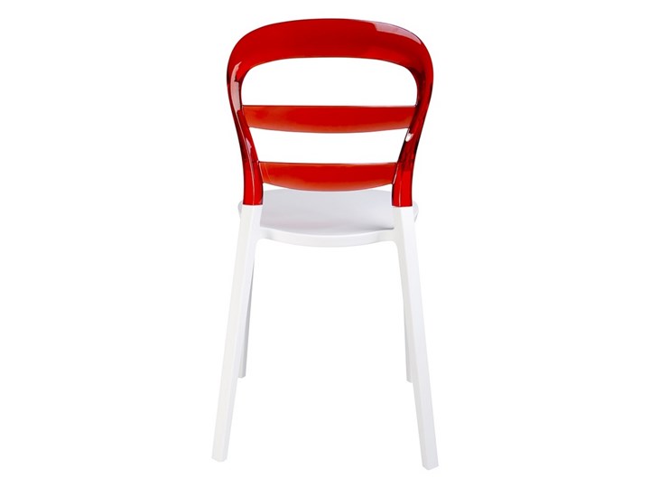 Krzesło do jadalni z tworzywa Carmen Szerokość 42 cm Wysokość 85 cm Tradycyjne Głębokość 50 cm Kolor Czerwony