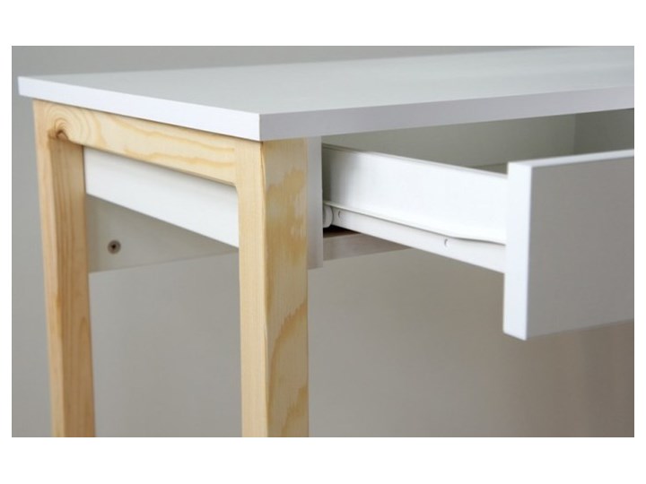 Biurko z szufladami DES5/2 w stylu skandynawskim Styl Nowoczesny Drewno Szerokość 100 cm Sosna Głębokość 66 cm Kolor Biały