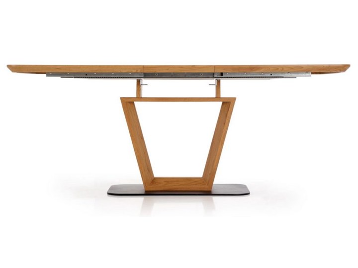 Rozkładany stół na jednej nodze Blacky Długość 160 cm Stal Pomieszczenie Stoły do jadalni Płyta MDF Drewno Szerokość 90 cm Długość 220 cm Kształt blatu Prostokątny