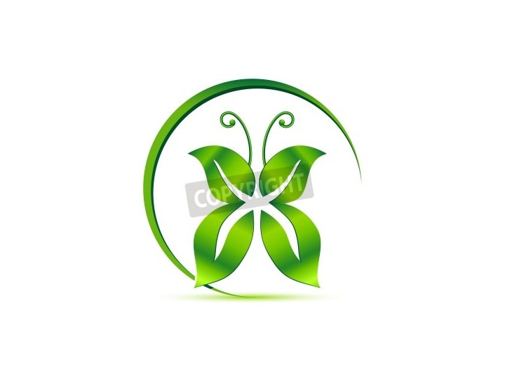 Obraz Zielony znak ekologiczny - motyl - Obrazy - zdjęcia, pomysły ...