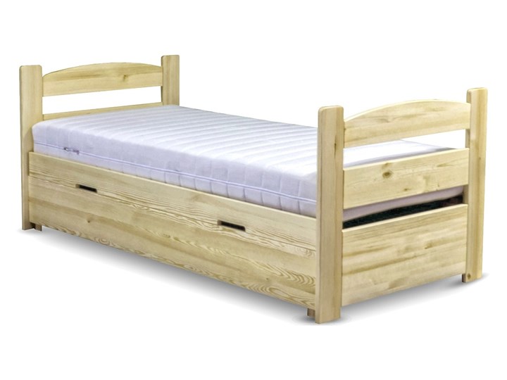 Łóżko Maja z pojemnikiem 90x200 Rozmiar materaca 90x200 cm Drewno Tradycyjne Kolor Beżowy