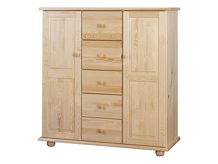 Bieliźniarka Drewniana duża Classic Wysokość 122 cm Głębokość 45 cm Drewno Kolor Beżowy Szerokość 116 cm Pomieszczenie Garderoba