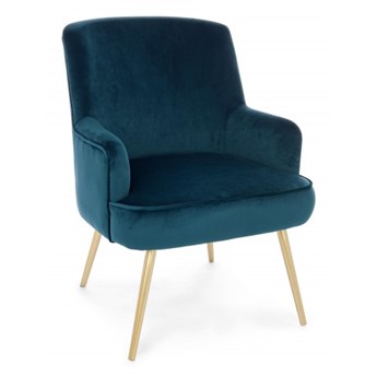 Stylowy, nowoczesny fotel Clelia w kolorze turkusowym