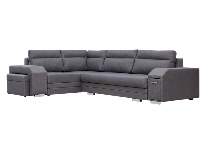 SELSEY Narożnik z funkcją spania Umill L z barkiem i pufą Wysokość 90 cm Szerokość 305 cm Styl Nowoczesny