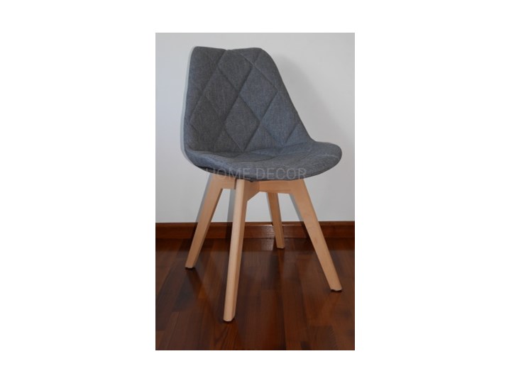 HOME DECOR KRZESŁO TAPICEROWANE KARO WOOD NOGI BUKOWE KRIS DAKOTA Tkanina Drewno Szerokość 43 cm Głębokość 41 cm Styl Skandynawski