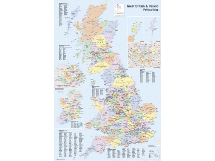 Wielka Brytania Anglia Mapa Plakat Homebook