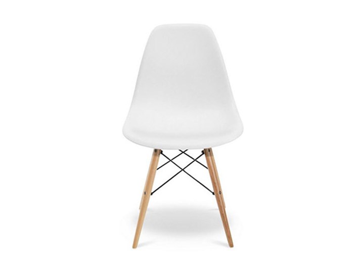 NOWOCZESNE KRZESŁO EAMES DSW BIAŁE EM01 Tworzywo sztuczne Pomieszczenie Biuro i pracownia Metal Drewno Styl Skandynawski