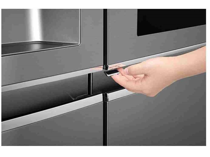 Lodówka LG GSI960PZAZ Side by Side No frost 179cm Srebrna Podajnik wody Kostkarka Kolor Srebrny Szerokość 91,2 cm Dwudrzwiowe Wysokość 179 cm Kategoria Lodówki