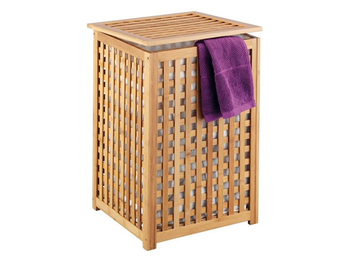 Bambusowy kosz na pranie z pokrywką - 92 litry, wyjmowany wkład, BAMBOO ZELLER