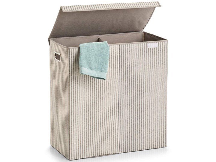 Kosz dwukomorowy na pranie, składany pojemnik na brudną bieliznę - 120 l, 63 x 61,5 x 31 cm, ZELLER Tworzywo sztuczne Tkanina Kategoria