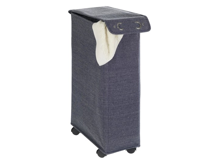 Kosz tekstylny na pranie, pojemnik CORNO PRIME z zamknięciem i kółkami - 43 l, 60 x 18,5 x 40 cm, WENKO Tkanina Kategoria Kolor Szary
