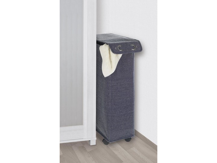 Kosz tekstylny na pranie, pojemnik CORNO PRIME z zamknięciem i kółkami - 43 l, 60 x 18,5 x 40 cm, WENKO Tkanina Kategoria