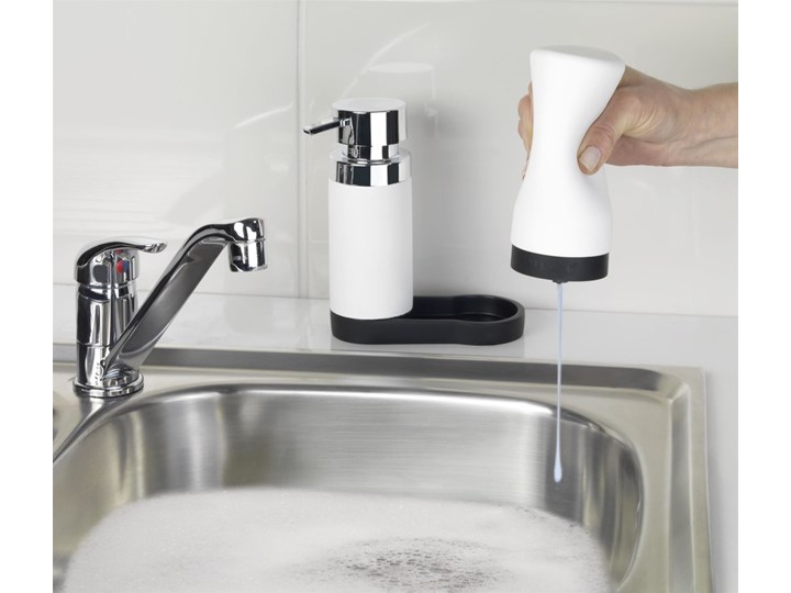 Dozownik z pompką do mydła i silikonowy pojemnik na płyny, zestaw 2 w 1 do kuchni lub łazienki - 250 ml, WENKO