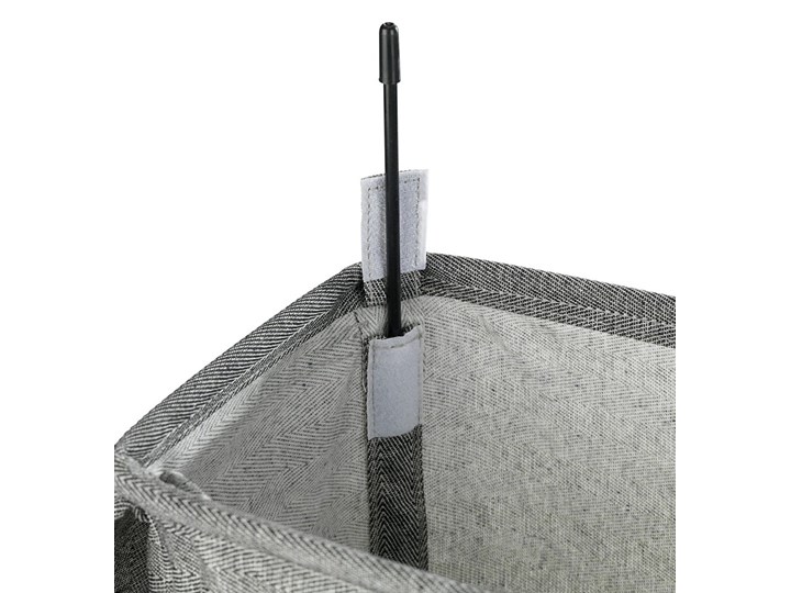 Kosz na pranie z pokrywą i kółkami, wąski pojemnik tekstylny - 43 l, 60 x 18,5 x 40 cm, WENKO Tkanina Tworzywo sztuczne Kolor Szary Kategoria