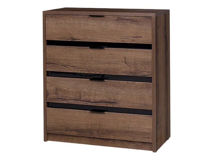 SELSEY Komoda Rikno z czterema szufladami Drewno Szerokość 80 cm Z szufladami Głębokość 40 cm Szerokość 92 cm Wysokość 90 cm Głębokość 43 cm Pomieszczenie Salon Kategoria Komody