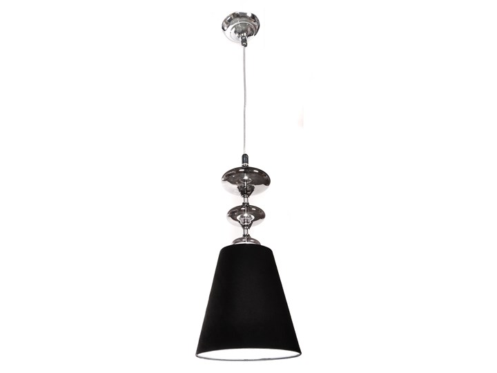 LAMPA WISZĄCA CZARNA VENEZIANA W1 Chrom Styl Nowoczesny Metal Lampa z kloszem Lampa z abażurem Tkanina Szkło Pomieszczenie Sypialnia