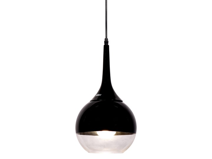 NOWOCZESNA LAMPA WISZĄCA CZARNA FRUDO Lampa z kloszem Metal Szkło Styl Nowoczesny