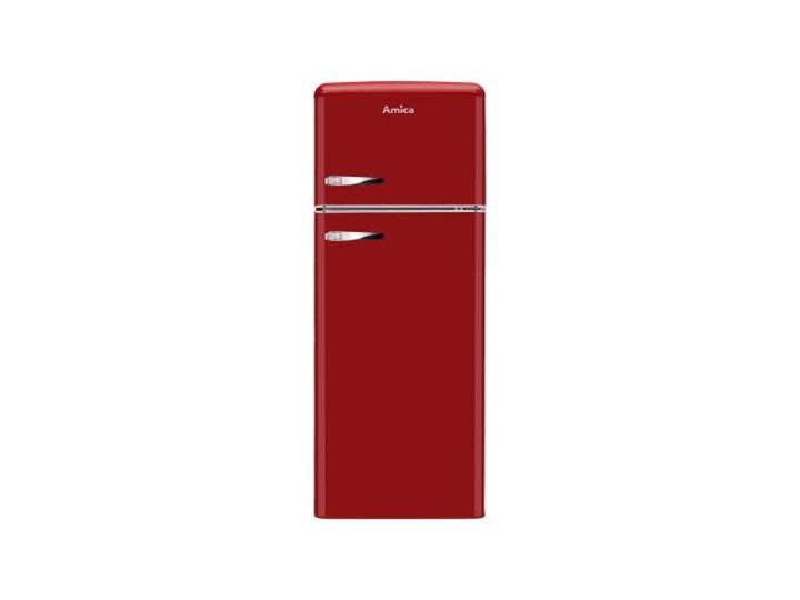 Lodówka AMICA KGC15630R Retro Szerokość 50 cm Jednodrzwiowe Wysokość 144 cm Szerokość 90 cm Szerokość 55 cm Położenie zamrażalnika Na górze