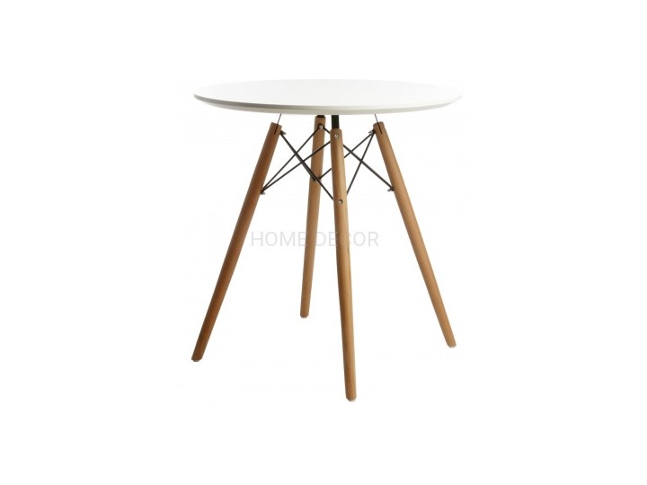 HOME DECOR NOWOCZESNY STÓŁ OKRĄGŁY BIAŁY 60 CM NOGI BUK MILANO PARIS DSW Płyta MDF Wysokość 72 cm Pomieszczenie Stoły do jadalni Metal Drewno Kategoria Stoły kuchenne