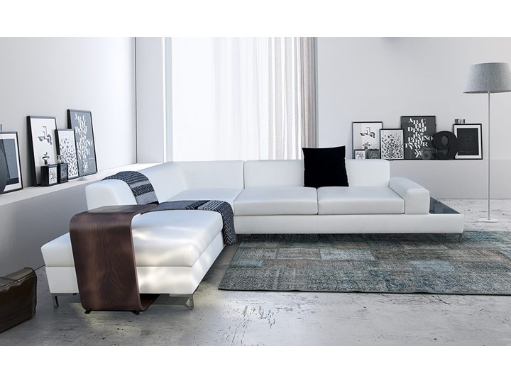 Narożnik Milo 280 x 210 cm Wysokość 44 cm Wysokość 68 cm Szerokość 280 cm Stała konstrukcja W kształcie L Boki Z jednym bokiem