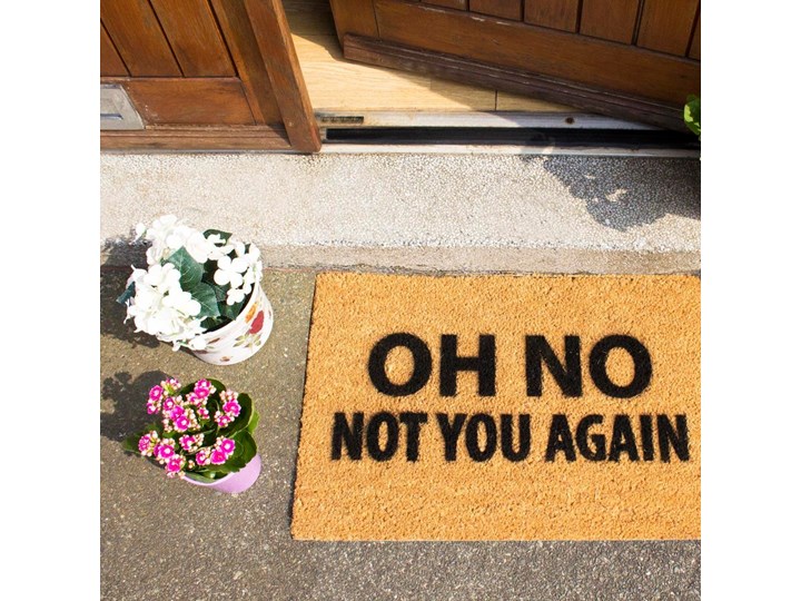 Wycieraczka z naturalnego kokosowego włókna Artsy Doormats Not You Again, 40x60 cm Włókno kokosowe Kolor Brązowy