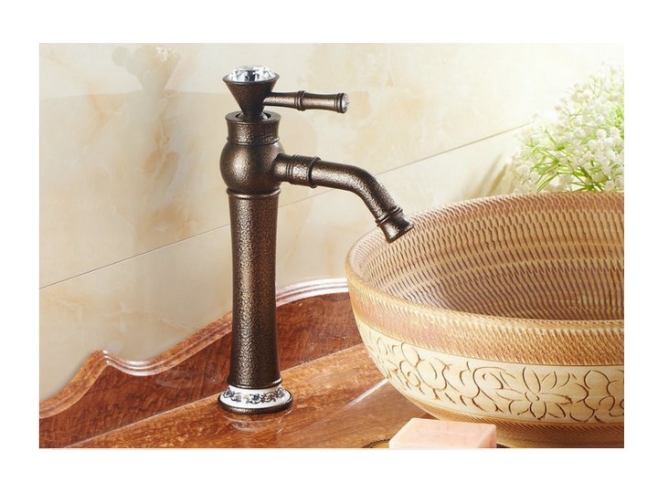 BATERIA ŁAZIENKOWA RETRO, ANTYCZNA ,ROMAN BRONZE Bateria stojąca Wykończenie Mosiądz