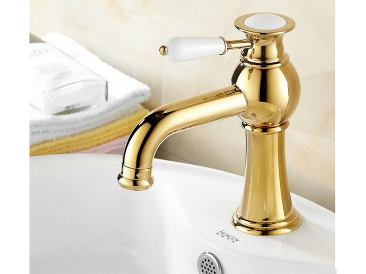 BATERIA ŁAZIENKOWA RETRO , GOLDEN Bateria stojąca Kategoria Baterie łazienkowe Wykończenie Mosiądz