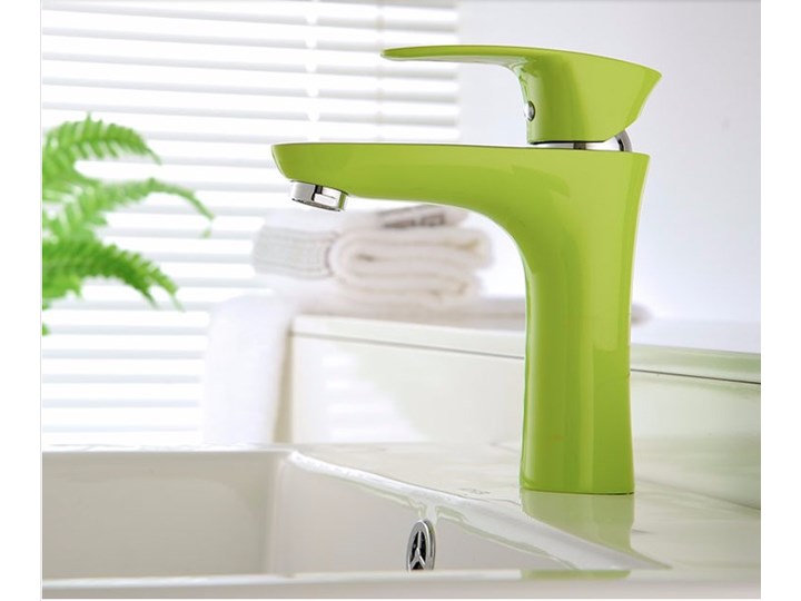 BATERIA ŁAZIENKOWA NEW DESIGN GREEN , ZIELONA Wykończenie Mosiądz Bateria stojąca Kolor Zielony